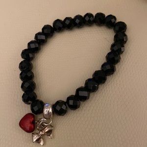 Thomas Sabo black crystal bracelet with heart and bow charms